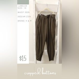 H & M cropped jogger style pant
